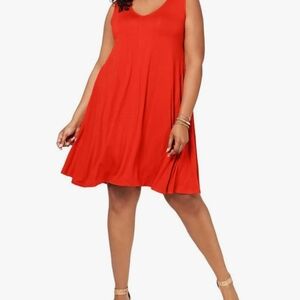 Style & Co. Bold Red V-Neck Dress